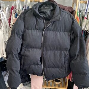 PacSun Men Black Puffer Jacket with Quilted Design
